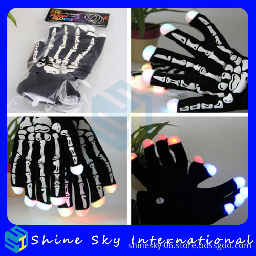 Factory Price Ghost Palm Led Skeleton Glove,Halloween Party Led Glove